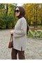 Women's Crew Neck Striped Digital Print Oversized Long Sleeve Bodycon Tunic, 75 Cm. - 4