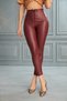 Women's High-Waisted, Slim-Fit Leather Pants with Lace-Up Detail / Lace up Leather Pants - 5