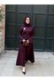 Almira Scuba Dress, Plum Color - 3