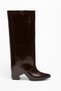 Women's Brown Boots - Heeled Boots with Zipper and Detachable Sole. - 4