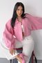 Women's Balloon Sleeve Oversized Crop Denim Bomber Jacket.