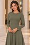 Women's Long-Sleeved, Round-Neck Viscose Two-Thread Long Dress – Casual, Stylish, and Comfortable Design. - 2