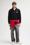Boxy Fit Half-Zip Stand Collar Sweatshirt with Atatürk Signature Label I4670Ax26Au - 2