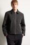 Regular Fit Shirt Collar Zippered Faux Leather Jacket I8457Ax26Wn