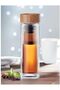 Borosilicate Glass Water Bottle with Natural Bamboo Lid, Tea Infuser - Neoprene Cup, BPA Free Thermal Insulation Cup, Perfect for Juicing, Smoothies, and Beverage Storage - (Set of 2) - 8