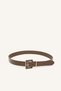 Women's Square Buckle Faux Leather 2-Piece Jean Belt H7537Axns