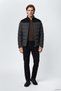 Men's Water and Wind Resistant Goose down Filled Black Coat with Suede Details - 2
