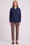 Polo Collar Knit Sweater Navy Blue - 2
