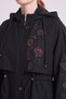 Long Trench Coat with Embroidery Details, Black. - 6
