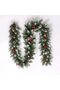 2.7m (9FT) Snow Flocked Christmas Garland, Flame Retardant Artificial PVC Pine Branches, Natural & Snowy Pine Cones with Red Berries, Unlit DIY Garland for Fireplace Stair Door Frame Holiday Decor