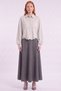 Laser Cut Suede Blouse, Grey. - 2