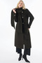 Khaki Wool Coat with Scarf Detail - 2