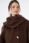 Wool Coat with Scarf Detail, Coffee Color. - 6