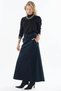 Belted Velvet Skirt, Navy Blue. - 4