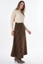 High Plaid Pattern Skirt Dark Brown - 6