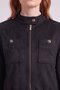 High Collar Suede Jacket Black - 6