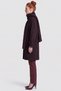Wool Coat with Scarf, Plum Color. - 3