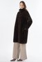 Knitted Pattern Plush Coat, Dark Brown. - 3