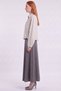 Laser Cut Suede Blouse, Grey. - 3