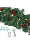 2.7m 9FT Green Christmas Garland with 50 Warm White LED Lights, 8 Lighting Modes, Red Berries & Pine Cones, Bendable Garland for Fireplace Stair Door Frame Decor - 4