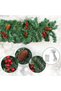 2.7m 9FT Green Christmas Garland with 50 Warm White LED Lights, 8 Lighting Modes, Red Berries & Pine Cones, Bendable Garland for Fireplace Stair Door Frame Decor - 2