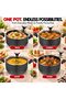 Non Stick Casserole With Glass Lid, Heavy Material Stock Pot, Dishware Safe, Durable Bakelite Handle, PFOA Free Teflon Non Stick Coat For Healthy Cooking, Grey (22cm, 3.5 Liters) - 6