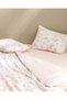 Tiny King Size 100% Cotton Ranforce Printed Fitted Sheet Set - Powder Pink - 3
