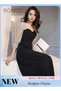 Women A Line Dress with Back Zipper, Three Quarter Sleeve Dress with Sequins, Cinched Waist Maxi For - 2