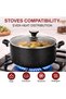 Non Stick Casserole With Glass Lid, Heavy Material Stock Pot, Dishware Safe, Durable Bakelite Handle, PFOA Free Marble Coated Non Stick, Healthy Cooking, Black Granite (24cm, 5 Liters) - 5