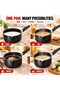 SONEX Non-Stick Granite Milk Pan 16 cm (1.5 L), Deep Saucepan with Pouring Spout, PFOA Free, Bakelite Handle, for Milk, Tea, Coffee, Sauces & Soup, Black - 6