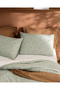 Afrodille Double 100% Cotton Printed Fitted Sheet Set - Mint Green - 8