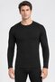 Men's Black Thermal Underwear Top, Long Sleeve, Crew Neck, Cotton, Brushed, Warm, Winter Underwear, Flexible, Comfortable Fit, for Everyday Use. - 5
