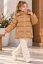 Girls' Water-Repellent Fluffy Hooded Coat - 3