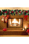 150cm Classic Red Gold Christmas Garland Red Roses Baubles Bows Berries Pine Cones for Mantel Stair Railing - 3