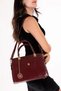 Women's Double Compartment Hand and Shoulder Bag Ald.3822 Burgundy Croco - 2