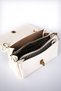 Leather chain strap shoulder and crossbody bag, beige. - 4