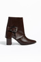 D6013 Women's Heeled Boots with Side Buckle Detail. - 2
