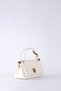 Leather chain strap shoulder and crossbody bag, beige. - 2