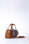 Double pocket handbag, coffee color - 2