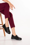 Genuine Leather Women's Anatomical Comfortable Lightweight Casual Shoes Elnr.7057 Black Croco - 2