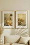 2 Pieces of Vintage Paintings with a Soft Botanical Rose and Leaf Theme, Set in Natural Wood Frames. - 2