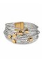 Multi-Row Silver Magnetic Bracelet with Star Figures