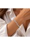 Markiz Cut Stone Silver Bracelet - 3