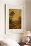1 White Wood-Framed Vintage Painting with a Fall Path Concept