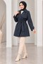 Women's Short Trench Coat with Belt, Buttoned, Wrap-Style Collar, and Pockets, Suitable for All Seasons. - 2