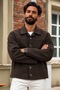 Men's Textured Seasonal Jacket with Buttoned Collar - 2