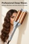 Professional 3 Barrel Hair Crimper, Anti-Scald Hair Waver Curler, Ergonomic Design for Long Lasting Water Wave Hairstyle - 3