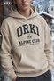 Alpine Club Mountain-Themed Printed Light Beige Unisex Oversized Hoodie. - 2