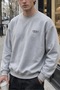 Deniz Lighthouse and Beach Club Printed Melange Grey Unisex Oversized Sweatshirt. - 2