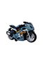1 Piece of High-Quality Kawasaki Ninja H2R Toy Motorcycle with Sound and Light Effects, Custom-Made Engine, 14 Cm, Imported. - 2